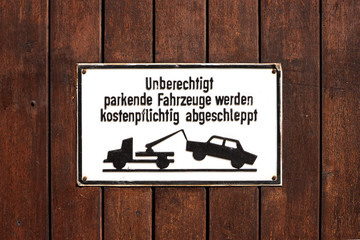Verkehrschild - Abschleppen