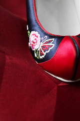 Korean traditional embroidered rubber shoes