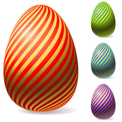 Color Easter eggs with golden stripes.