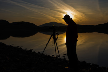 Photographer Silhouette, Mount Snowdon, Wales