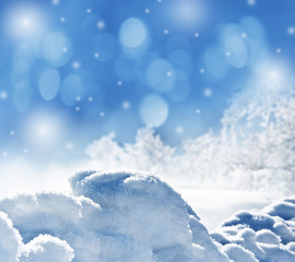 winter background with snow texture close up