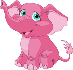 Naklejka premium Pink elephant