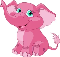 Fotobehang Pink elephant © Anna Velichkovsky
