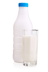 bottle and glass of milk