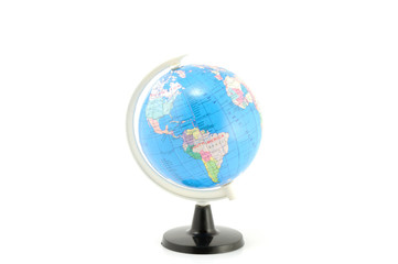 terrestrial globe white isolated