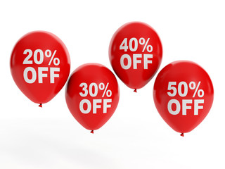 3d illustration: Sale Sale. Balloon and discounts