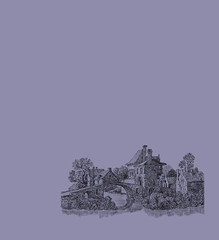 Fototapeta premium Village illustration