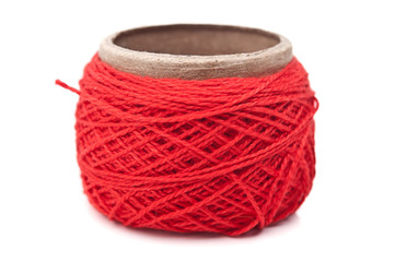 Skein of red yarn