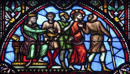 Bruxelles - Jésus pour le Pilate de st. cathédrale de michel