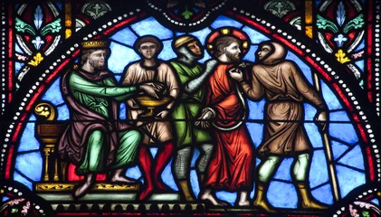 Crédence de cuisine en verre imprimé Bruxelles Bruxelles - Jésus pour le Pilate de st. cathédrale de michel