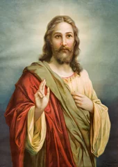 Fensteraufkleber Copy of typical catholic image of Jesus Christ © Renáta Sedmáková