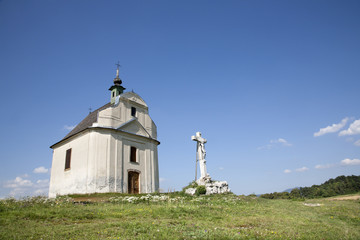 Fototapeta na wymiar Slovakia - Holy cross chapel on the hill Siva brada - Spis