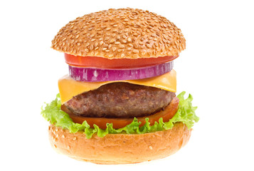 cheeseburger on isolated