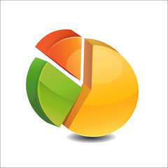 Three part round diagram  Icon