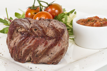Grilled Beef Steak Isolated On a White Background