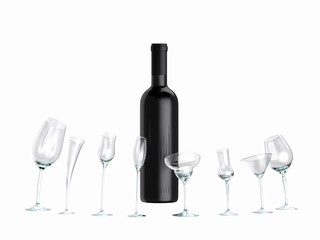 idea for advertising for wine (version isolated on white )