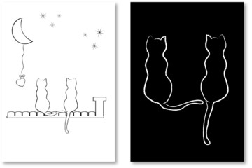 Katze und Kater auf dem Dach © Reena