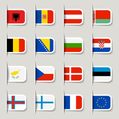 Fototapeta premium Label - European Flags