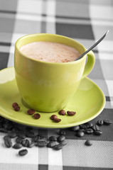 coffee latte with beans