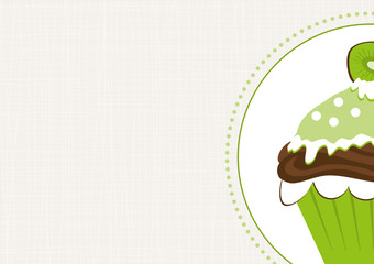 Muffin mit Schokolade und Kiwi