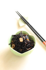 Japanese cuisine, simmered seaweed with soy bean