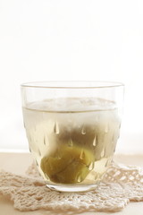 japanese plum wine with ice and soda