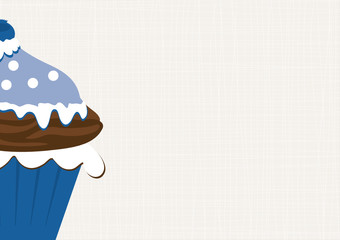 Cupcake mit Schokolade und Blaubeeren