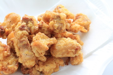 Chinese food, deep fried pork on white dish