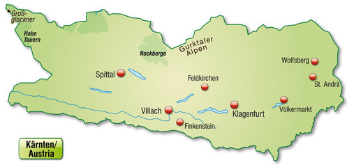 Inselkarte von Kärnten