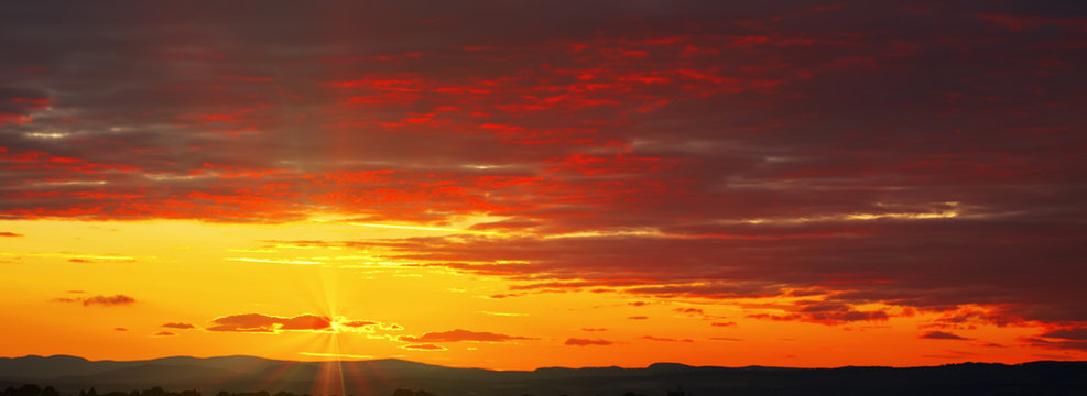 Red Sunset Sky