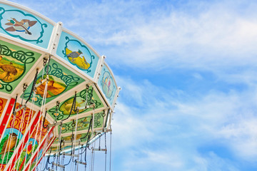 Closeup of a colorful carousel