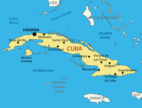 Republic of Cuba - vector map