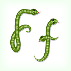 Snake font. Letter F
