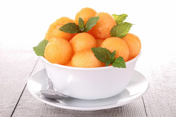 fruit dessert with mint