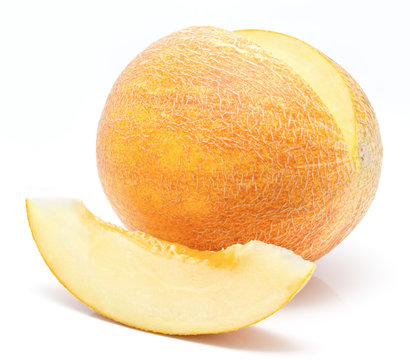 Ripe melon isolated on a white