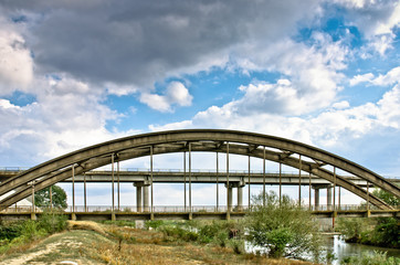 Fototapeta na wymiar View of a bridge during summer time