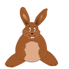 Cheerful Easter bunny on white