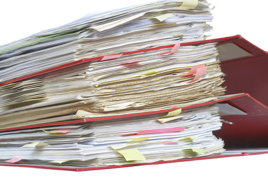 Stack of office file folders