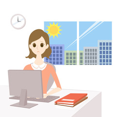 オフィスワークをする女性