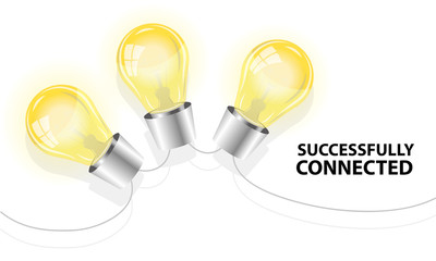 three light bulbs successfully connected
