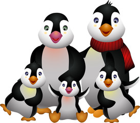 happy penguin family