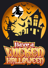 Have a Wicked Halloween Bats Vector