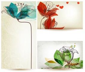 Wall murals Abstract flowers Vintage floral backgrounds