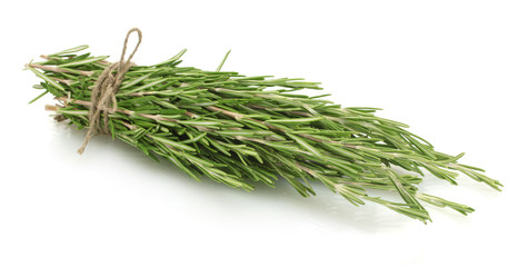 fresh green rosemary isolated on white
