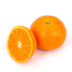 Biopsy of the orange in white background