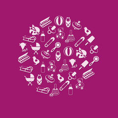 baby icons in circle