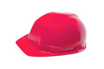 Red helmet isolated on white