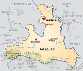 Umgebungskarte vom Kanton Salzburg