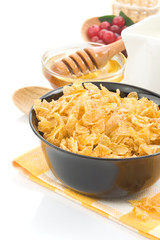 corn flakes isolated on white