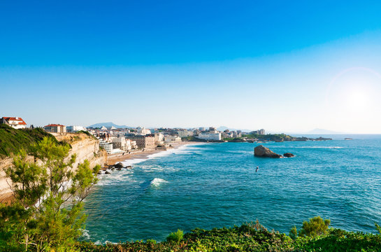 View of Biarritz city center, France.